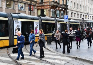 Pubblicità tram a Milano
